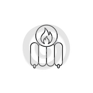 Radiator fire overheat vector icon symbol isolated on white background