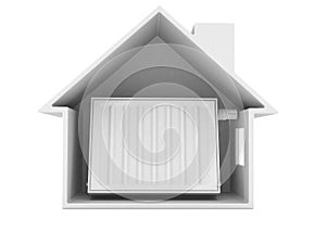 Radiator inside house cross-section