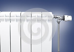 Radiator with thermostat detail