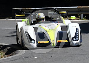Radical SR4 1600 racing car engaged during the uphill Favale-Castello race