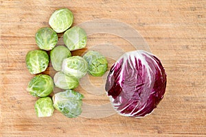Radicchio with brussels sprouts