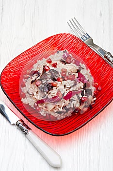 Radicchio risotto on dish