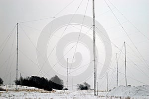 Radio Antenna Field in Winter