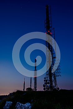 Radio antenna and night sky