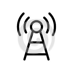 radio antenna vector line icon