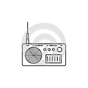 radio apparatus icon. Media signs for mobile concept and web apps. Thin line icon for website design and development, app develop