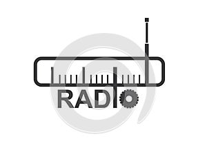 radio broadcast logo icon vector illustration