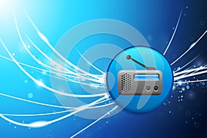 Radio Button on Blue Abstract Light Background