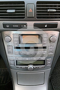 Radio car console, radio, air conditioning