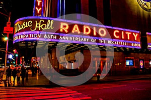 Radio City Music Hall neon sign