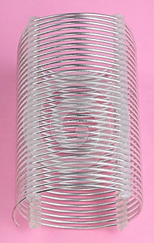 Radio coil on pink background