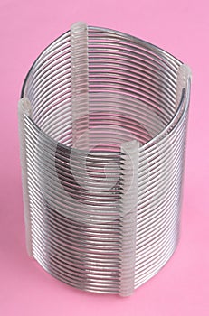 Radio coil on pink background
