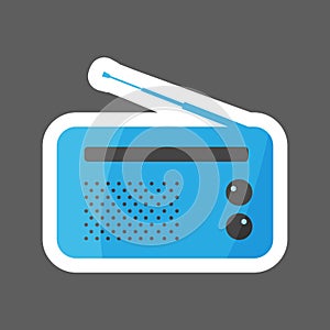 Radio colored sticker icon. Vector radio
