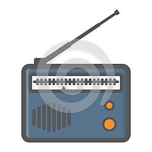Radio colorful line icon, fm and communication