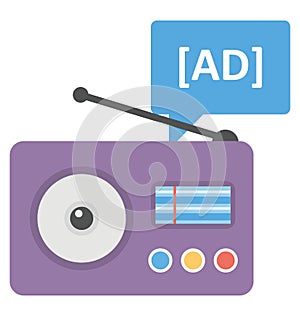 Radio commercial Isolated Vector icon that can be easily modified or edit