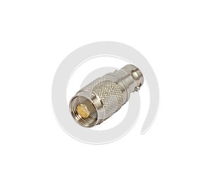 Radio connector on white isolate