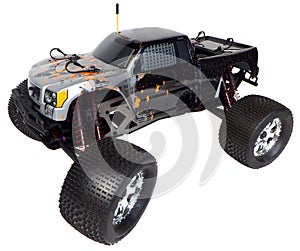 Radio control nitro powered monster truck