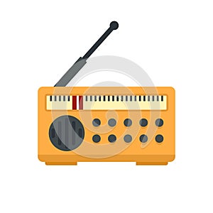 Radio fake news icon flat isolated vector