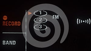 The radio on a FM and stereo mode