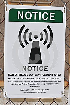 Radio frequency warning sign