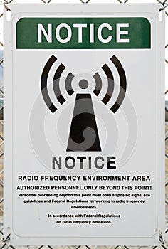 Radio Frequency Warning Sign