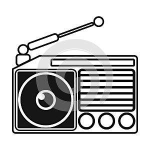 Radio icon in black style isolated on white background. Picnic symbol