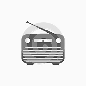 Radio icon, communication, electronic, music, news