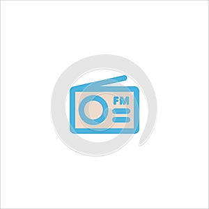 Radio icon flat vector logo design trendy