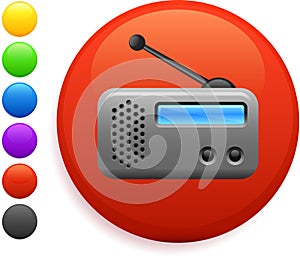 Radio icon on round internet button