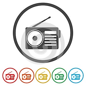 Radio icon vector, clip art