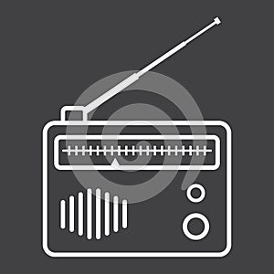 Radio line icon, fm and communication