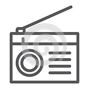 Radio line icon, fm and sound, communication sign
