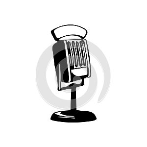 Radio microphone. Radio day vector solid icons