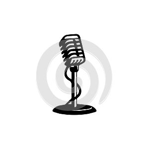 Radio microphone. Radio day vector solid icons