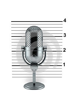 Radio microphone with mugshot