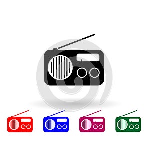 Radio multi color icon. Simple glyph, flat  of media icons for ui and ux, website or mobile application