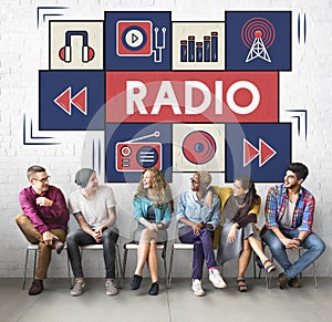 Radio Music Listening Rhythm Signal Concept