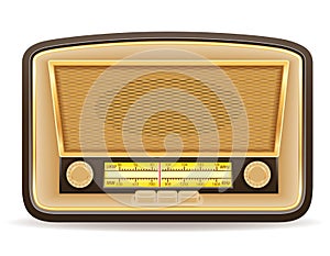 Radio old retro vintage icon stock vector illustration