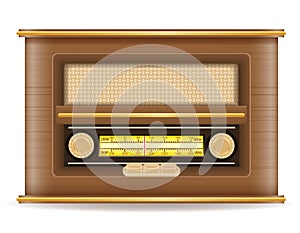 Radio old retro vintage icon stock vector illustration