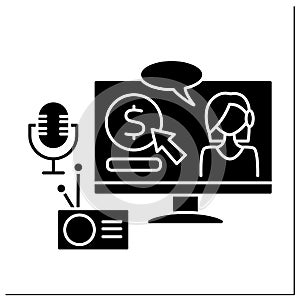 Radio and podcasts glyph icon