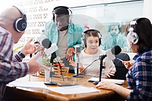 Radio presenters emotionally discussing