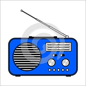Radio receiver on white background