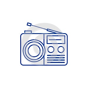 Radio reciever sign line icon concept. Radio reciever sign flat  vector symbol, sign, outline illustration. photo