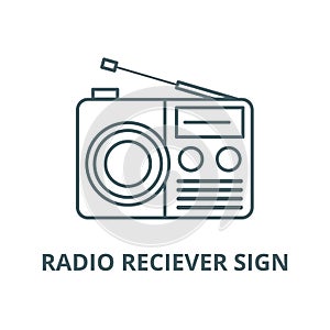 Radio reciever sign vector line icon, linear concept, outline sign, symbol photo