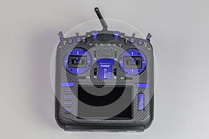 Radio remote control with screen display, top view
