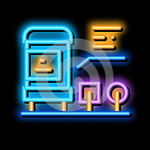 radio resistor neon glow icon illustration