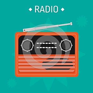 A radio , retro model. Vector illustration.