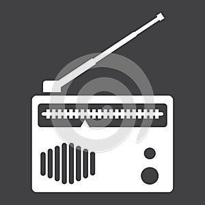 Radio solid icon, fm and communication