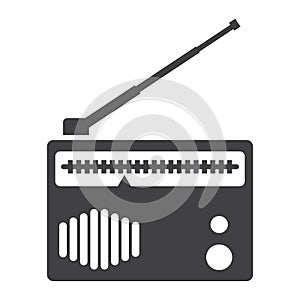Radio solid icon, fm and communication
