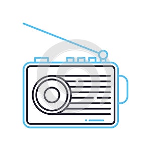 radio station line icon, outline symbol, vector illustration, concept sign